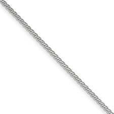 1.8mm, 14k White Gold, Flat Wheat Chain Necklace