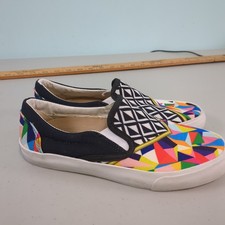 Inkkas Women's Blake Slip-on Slides Multi-Color Geometric Pattern Size 5 US