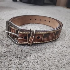 Justin Made in USA Top Grain Leather USA Flag Belt Men’s Size 36