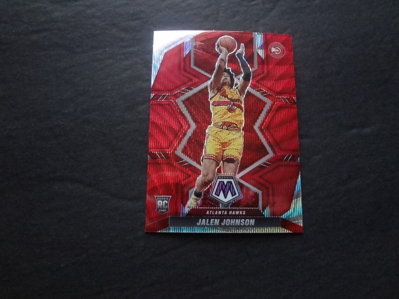 2021-22 Mosaic Jalen Johnson Red Wave Prizm Rookie 228 RC Atlanta Hawks