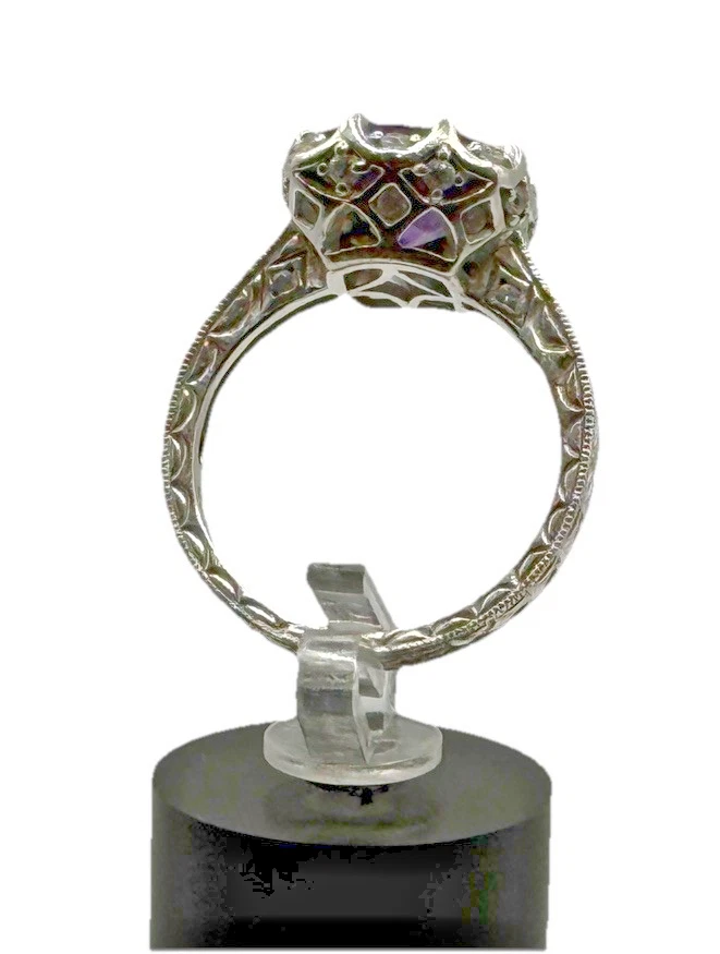 Anillo Amatista Tacori Plata de Ley 925 - Talla 8 - Redondo Natural - USADO Foto 2 de 4