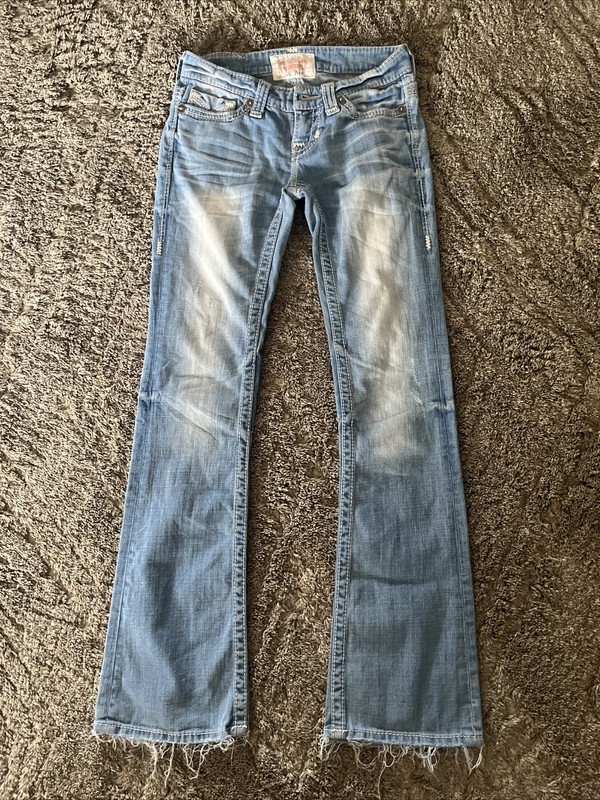Big Star Liv Boot Size 25 Light Wash Low Rise Bootcut Jeans Western Boho Denim