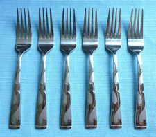 New Oneida TUSCANY Scrolls Set of 6 Dinner Forks Stainless Flatware (7 3/4")