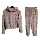 Set of 2 - NOBO Women's Dusty Pink Hoodie Sweatshirt (Size L) & Pants (Size M)