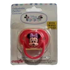 Vintage Evenflo Disney Babies Minnie Mouse Orthodontic Pacifier Exerciser Pink