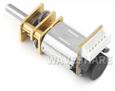 Waveshare N20 DC Getriebemotor, Hall-Encoder, Vollmetallgetriebe, 200 U/min,