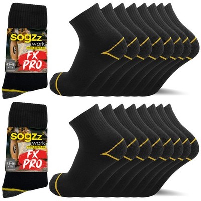 8-16 Paar SOGZZ  halbhohe Premium Arbeitssocken kurz WORK FX PRO Quarter Socken