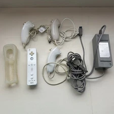 Nintendo Wii Remote Bundle OEM WiiMote Nunchuks Power Adapter Lot