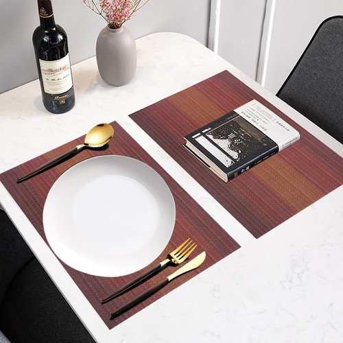 Placemat,Washable Woven Non-Slip Insulation Durable Placemat Vinyl Table Mat ... - Picture 7 of 8
