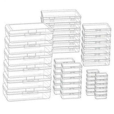 Pieces Mixed Sizes Rectangular Empty Mini Clear Plastic 5 Sizes Rectangle 42
