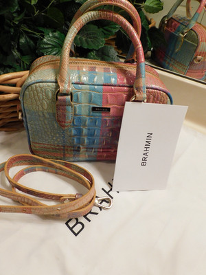 NWT BRAHMIN MARA SATCHEL IN PICNIC MELBOURNE 0002 1760 01456 *FREE SHIPPING