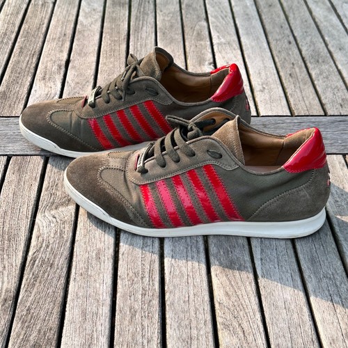 Dsquared2 Sneakers Men Size 44 EU 11 US Green Red Suede Canvas Shoes VGP - Picture 3 of 15