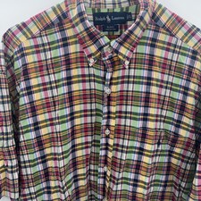 Polo Ralph Lauren Mens Blake Short Sleeve Button Up Multi Color Plaid XL