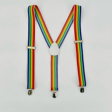 Unisex Rainbow Suspenders Adult One Size Adjustable Clips