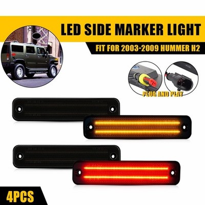 LED Side Marker Fender Turn Signal Lights For 2003-2009 Hummer H2 Front&Rear EAW
