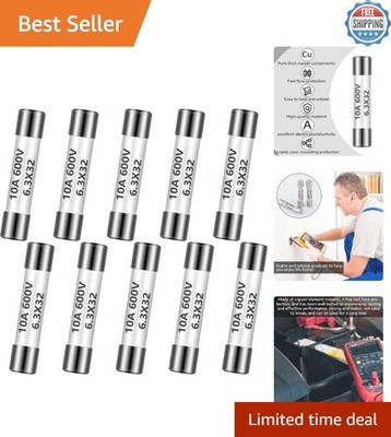 10x 600V Fast Blow Action Fuses for Digital Multimeters - 10 Amp Capacity