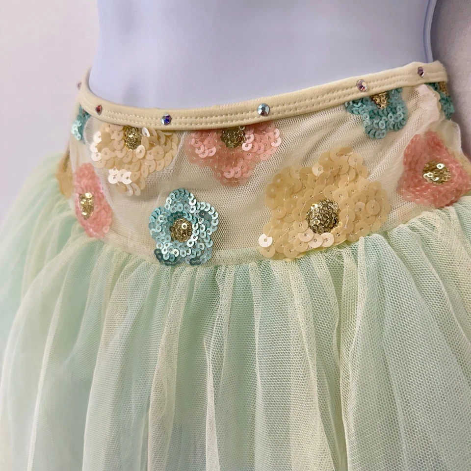 Weissman танец костюм укороченный верхний балетная юбка блестки цветок sz MC красоты окружает - Изображение 2 из 4