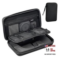 Large Hard Travel Electronic Organizer Case for MacBook Power Adapter Black