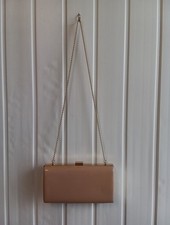 Dune London PVC Coated Beige W/ Gold Frame & Clasp Small Bag - See Details (CH)