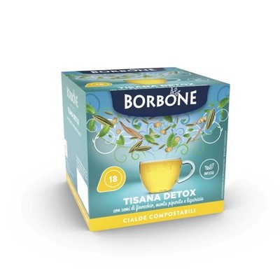 Caffe Borbone Tisana Detox Tea Bag ESE Easy Serve Pod Herbal Fennel Mint Cialde