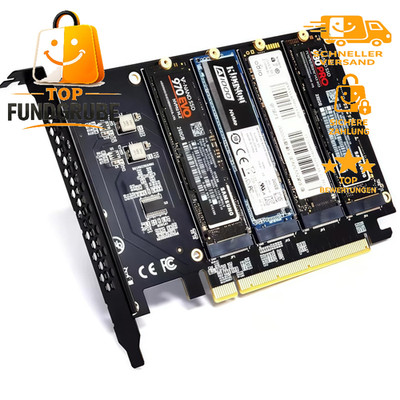 Quad NVMe SSD PCIe 5.0/4.0 Adapter für 4 Laufwerke X16