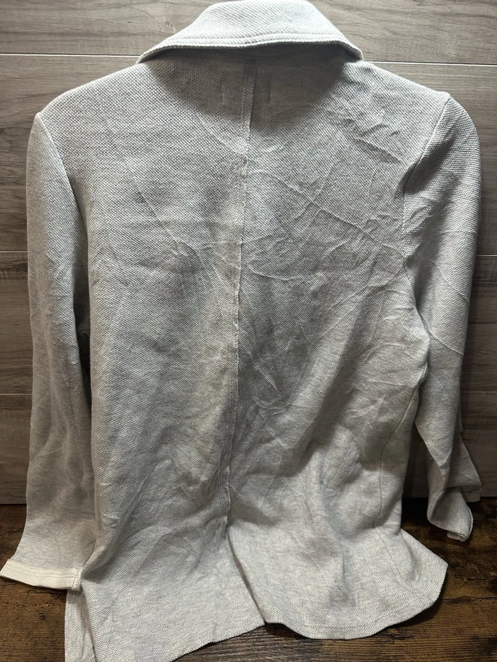 Caslon 女式针织开襟西装外套中号灰色带口袋 — 第 3/4 张图片