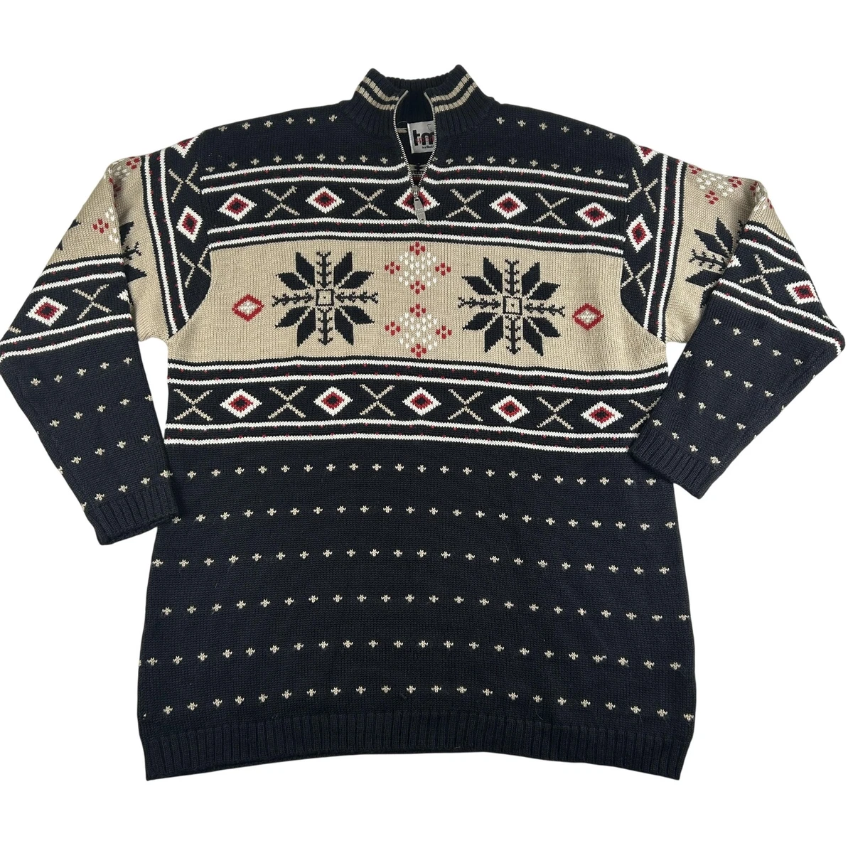 Pull Vintage Edelweiss Pour Homme - Taille XL - Laine/acrylique - Couleur Rouge-orangé - Occasion Très Bon état