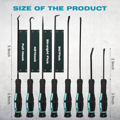 8PCS Pick and Hook Set, Pick Tool Set for Car Auto Oil Seal/O-Ring Seal Gasket P - Picture 3 of 7