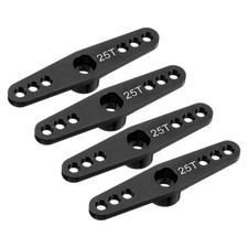 4 x Aluminum Servo Horn 25T Servo Steering Double Arms 47mm Black