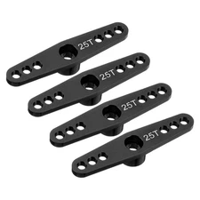 4 x Aluminum Servo Horn 25T Servo Steering Double Arms 47mm Black