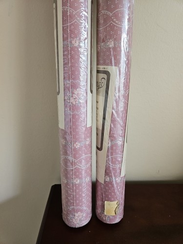 Wallcoverings Collins & Aikman Wallpaper Floral Dark Pink 2 Rolls 56 Sq Ft Each - Picture 6 of 9