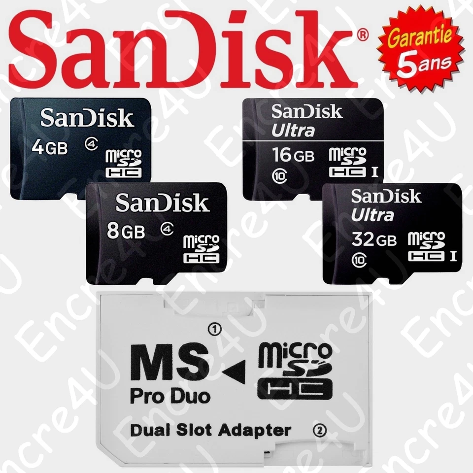Carte Mémoire Memory Stick Pro Duo 4 8 16 ou 32 Gb compatible avec appareil Sony - Photo 1/1