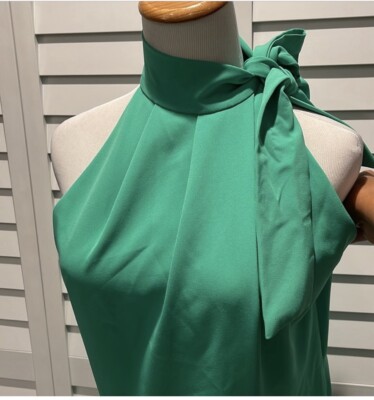 Black Halo Audrey Cocktail Dress Womens Size 12 Green Midi Sleeveless NWOT  | eBay