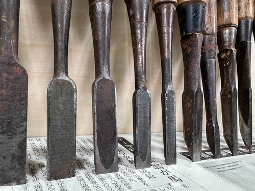 Vintage Japanese Chisel 14set Nomi /Hand Plane Saw Iron Hammer Hand Tool/d68 - Picture 20 of 24