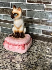 Vintage Ron Gordon Designs MUSIC BOX Japan Siamese Cat Figurine