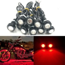 10pcs Small Red Led Black Dome Motorcycle-chopper-bobber Turn Signal Lights