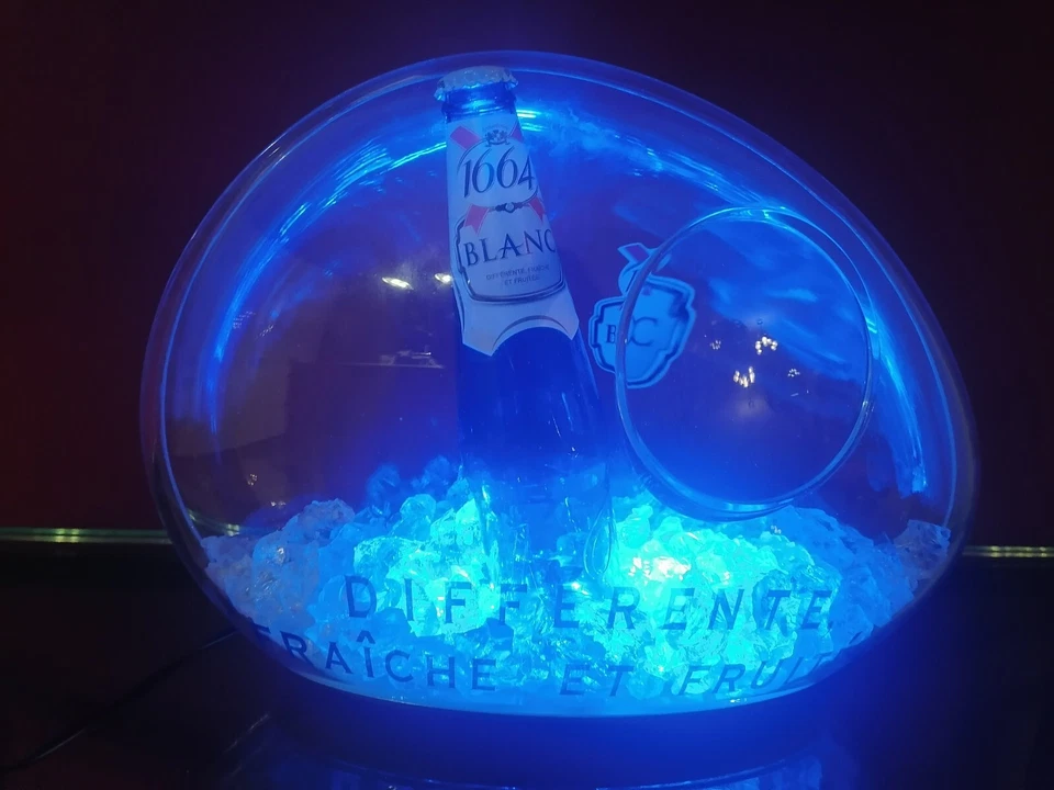 Enseigne Publicitaire Bière Kronenbourg Blanc Œuf lumineux peu courante Neuve - Photo 3/4