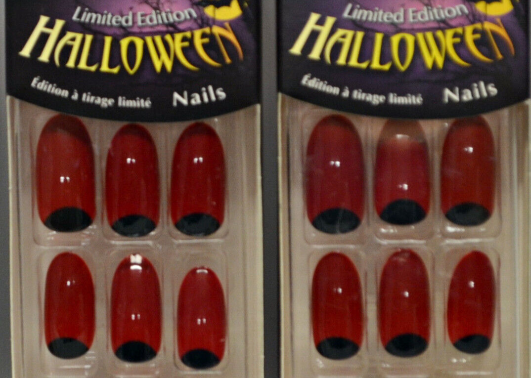 Kiiwah 48 Press On Nägel Matte – Rote & Schwarze Künstliche Nägel Mit Werkzeug Für Damen (Weihnachten, Halloween)