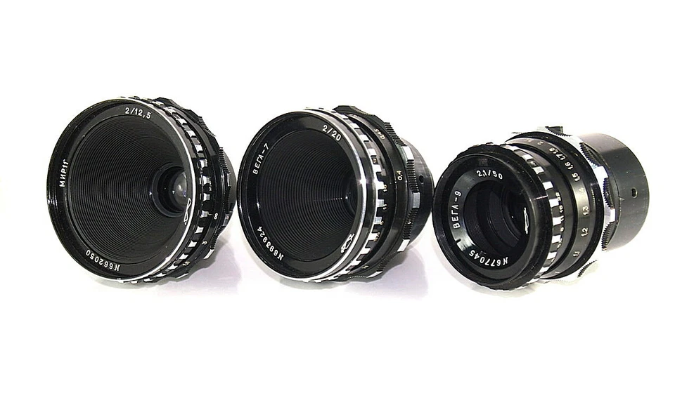 Soviet lens MIR 11 (2/12.5) VEGA 7(2/20) VEGA 9 (2,1/50) for camera Krasnogorsk - Image 2 of 4