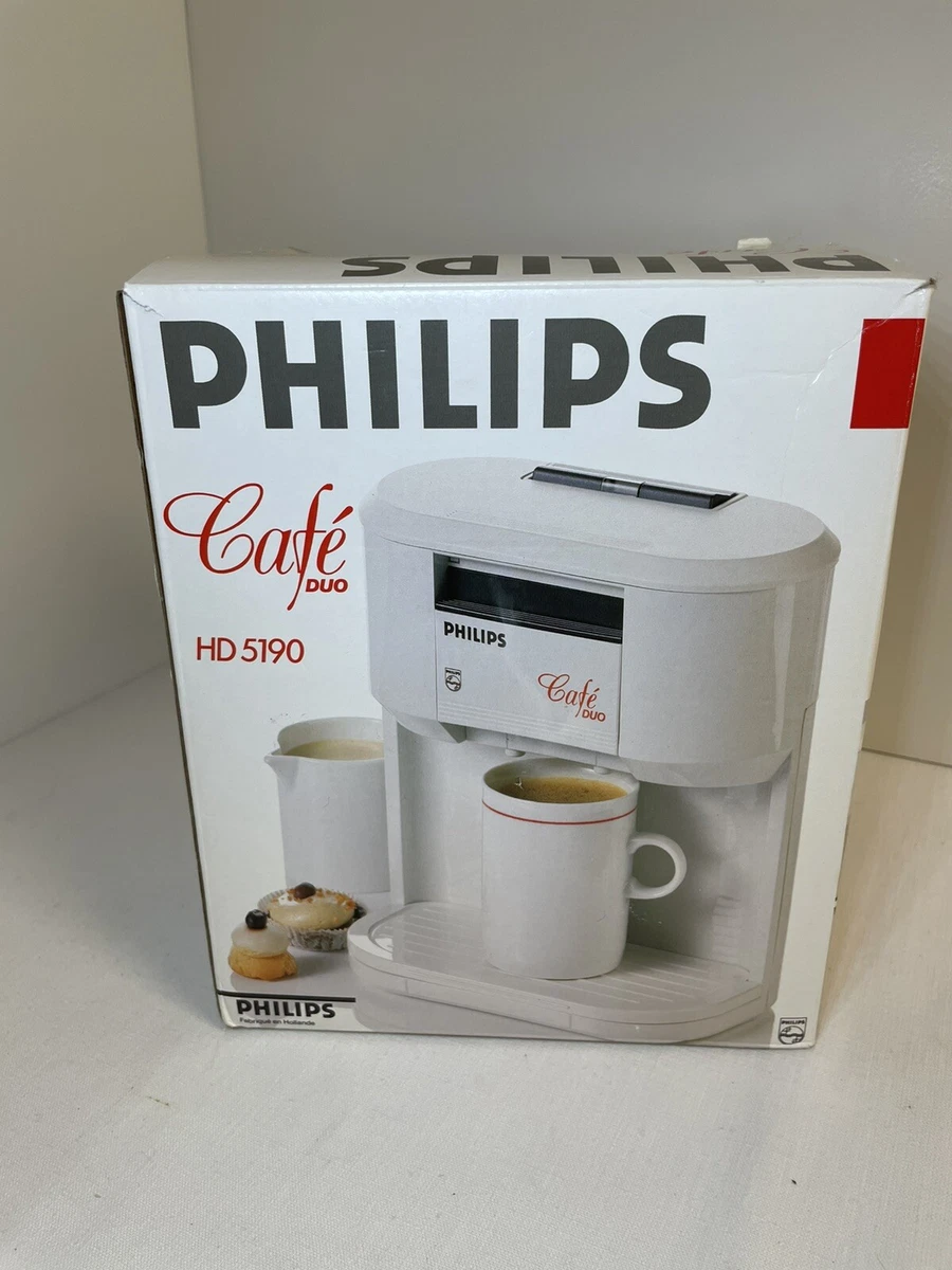 Brand NEW Philips HD 5190 Cafe Duo Vintage White Coffee Maker NIB