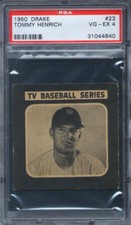 1950 Drake's Cookies #23 Tommy Henrich PSA 4 New York Yankees