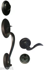 Oil Rubbed Bronze Dummy Front Door Handleset Door Lever Left handed Knobs