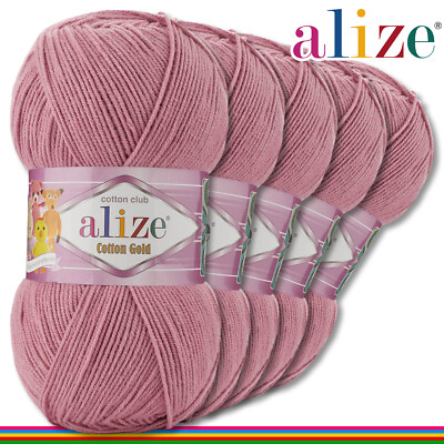 Alize 5 x 100 g Cotton Gold Wolle Baumwolle Sommerwolle Garn Amigurumi 65 Farben