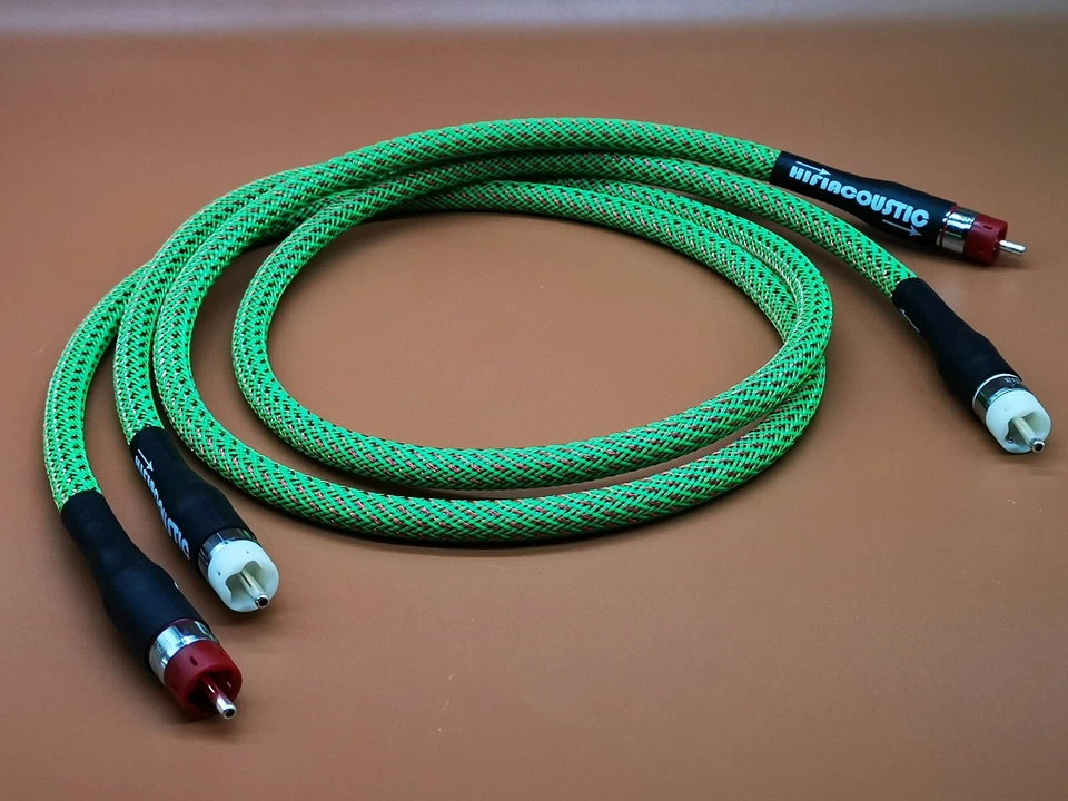 1Pair 5N Pure Copper Silver RCA Audio Cable Interconnect Wire - Image 2 of 4