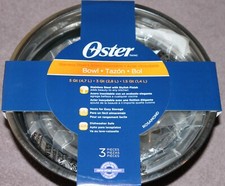 New Oster 3 pc Mixing Bowl Set  5qt   3qt   1.5 qt  Stainless Steel