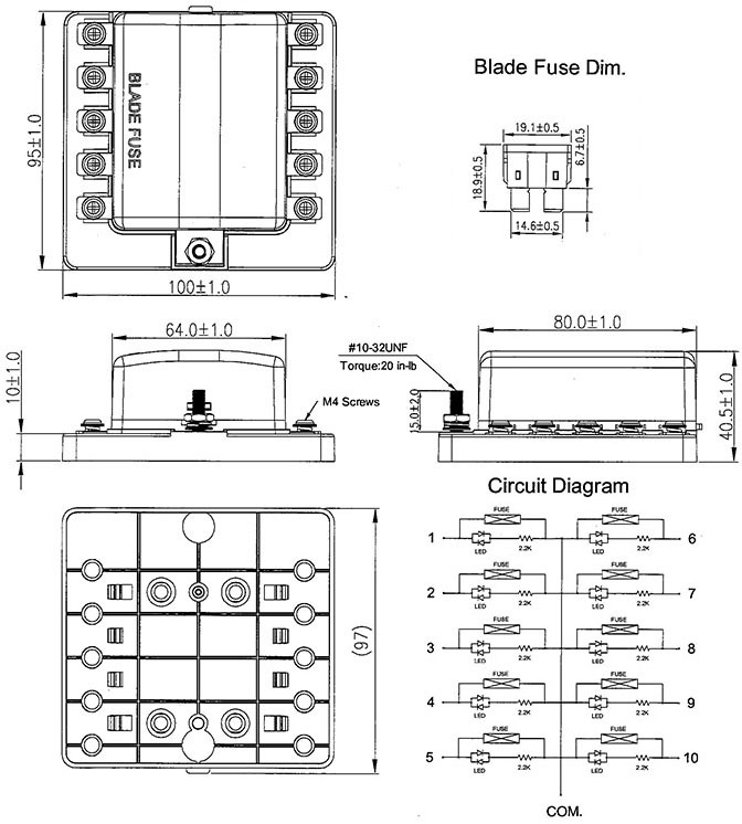 Portafusibili A Lama A 12 Vie Con Indicatore Di Avvertimento E Pannello Di Distribuzione Dellalimentazione Per Auto E Barca~p132169474 - Foto 2