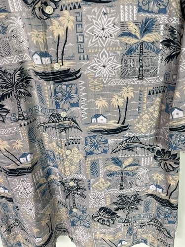 Reyn Spooner Men’s Hawaiian Shirt Cotton Tan Print Size Large - Picture 7 of 11