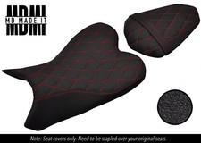 FITS YAMAHA YZF R1 1000 09-14 CUSTOM GRIP VINYL SEAT COVER SET DSG5 RED STITCH