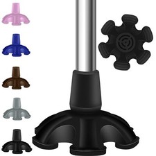 Heavy Duty Rubber Cane Tip 6 Support Feet 3/4 inch Self Standing Walking