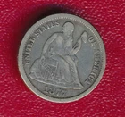 1877-CC SEATED LIBERTY DIME **LIGHTLY CIRCULATED VERY FINE** FREE SHIPPING!!